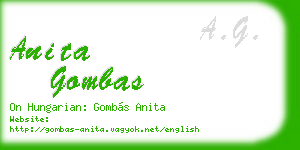 anita gombas business card