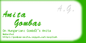 anita gombas business card